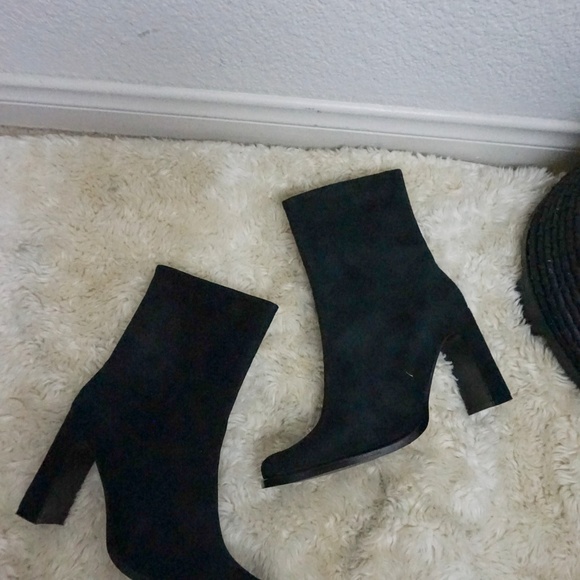 Classified black Square toe block-heel ankle boots - Picture 2 of 5